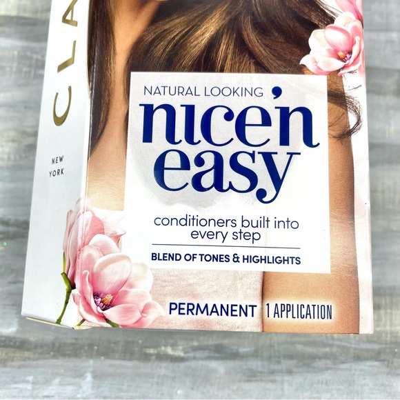 NWT Clairol Nice ‘n Easy Brown Black Permanent Hair Color Gray Coverage Box NIB - Picture 4 of 10